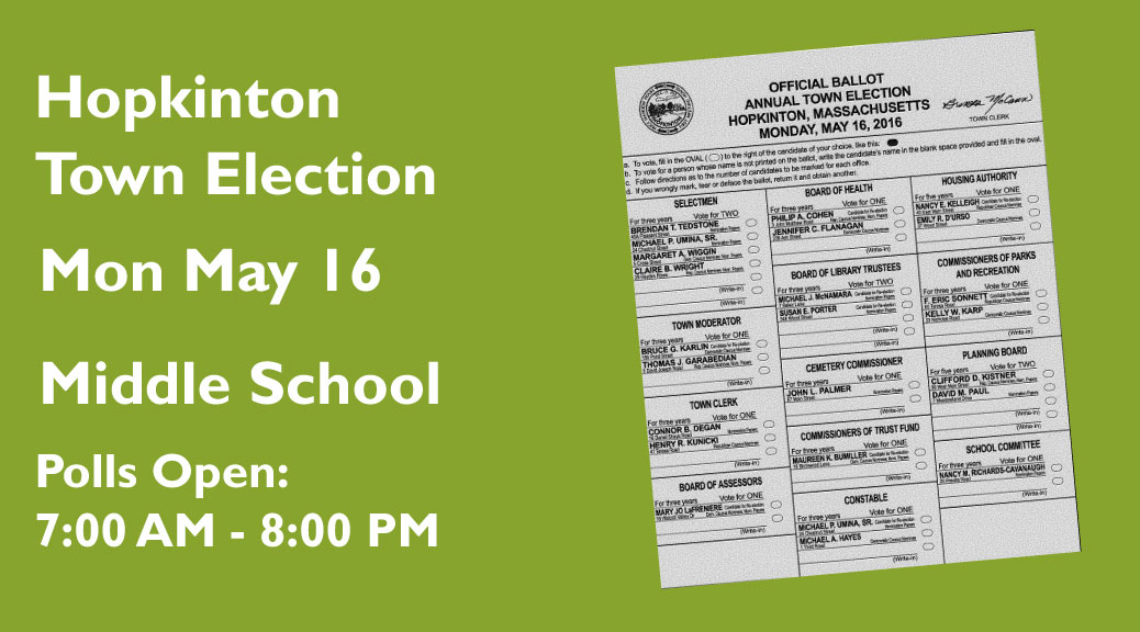 Candidate Statements for May 16 Town Election