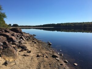 Signs of Drought at Hopkinton Reservoir