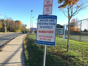 Water Ban Sign at Tennis Courts