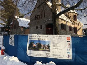 Hopkinton Library Under Construction in snow