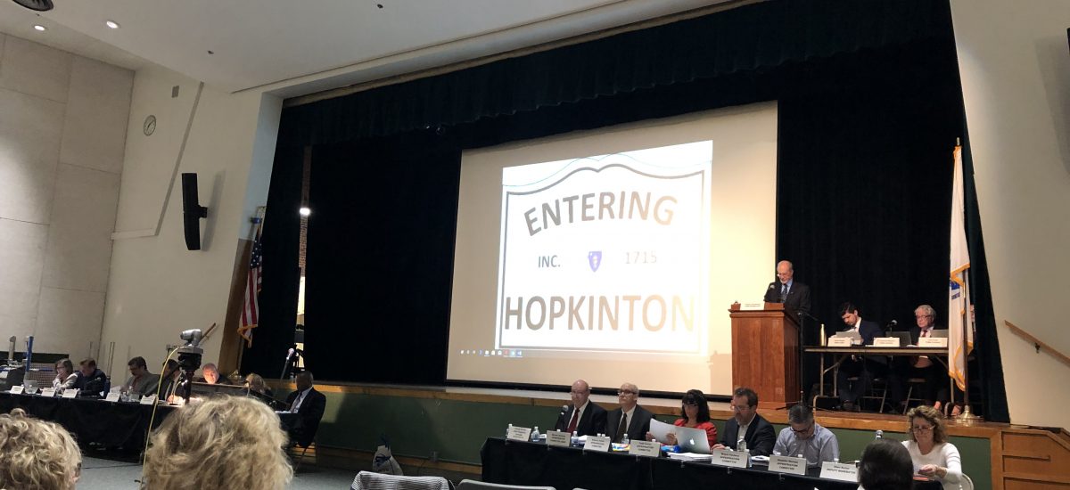 Town Meeting at Hopkinton Middle School