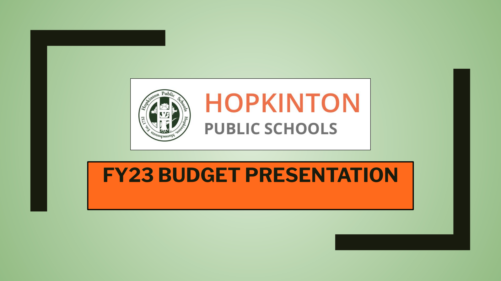 FY23 School Budget Slide