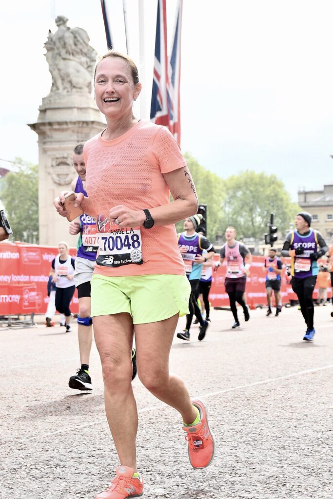 Angela Perry Running the London Marathon