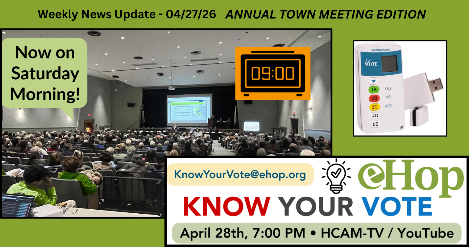 WEEKLY NEWS UPDATE – 04/27/26 – ANNUAL TOWN MEETING EDITION